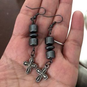 Handmade Hanging Cross Earrings